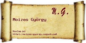 Moizes György névjegykártya